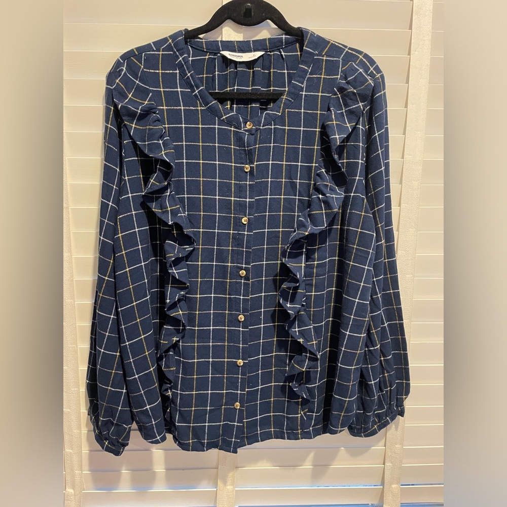Sonoma Woman’s Plaid Button Down